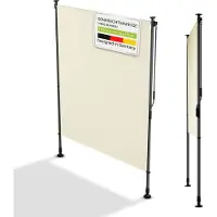 Juskys Barbados Vertical Sunshade 150 x 310 cm Beige - Protection élégante contre le soleil et l'intimité pour balcon et terrasse