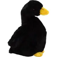 Lean Toys Mascotte d'Oie en peluche noire Canard en peluche câlin 30cm