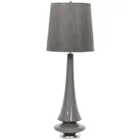 Elstead Lighting Lampe de table en porcelaine Spin, grise, 1xE27x60W, porcelaine, dimensions : 88x30x21 cm, IP20, Elstead