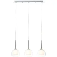 Brilliant Lampe suspendue salle à manger Hadan chromé avec verre transparent