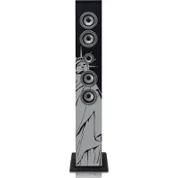 Icestorm Enceinte colonne Bluetooth iCES IBT-6 - 40 watts RMS - Récepteur FM PLL - Lecture USB - Diffusion Bluetooth - Fonction de chargement USB - Entrée AUX - NY - Anthracite
