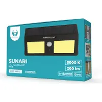 Forever Light SUNARI FLS-18 COB PIR 3W lampe solaire à LED 200lm 6000K 800mAh Li-Ion