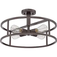 QUOIZEL Plafonnier Elstead New Harbor E27 à 4 ampoules, bronze occidental