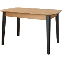 Feldmann-Wohnen Table de salle à manger Orbetello, table de cuisine 120-165 x 80 x 74,5 cm, couleur au choix, à rallonges, chêne naturel / noir