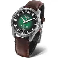 Vostok Montre homme verte avec bracelet cuir - Europe modèle : NH35-125A749