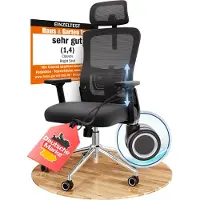 CLOUVOU Chaise de bureau BrightSeat Chaise de bureau ergonomique Réglable en hauteur, accoudoirs 2D, appui-tête 2D, charge maximale 150 kg [N° 1 dans la catégorie « petite et légère »]