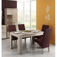 Meble Laski Table à manger, table de cuisine, table de salle à manger 144-184 x 80 cm, chêne Sonoma