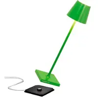 Zafferano Lampe De Table Led Poldina Pro Micro Apple Green, Rechargeable Et Dimmable Avec Une Autonomie Allant Jusqu'À 12 Heures