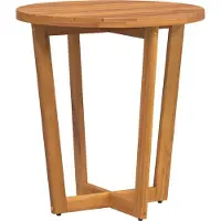 Syfax Table d'appoint de jardin ronde Ø70x75 cm en bois massif d'acacia