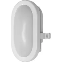 Osram LED Applique murale 6W Bulkhead, 4000K, 420 lm, IP54, IK06, antichoc, boîtier en polycarbonate blanc, angle de rayonnement 120°, pour caves et garages