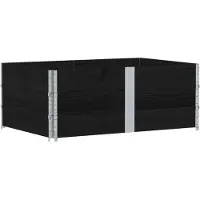 Syfax Colliers de palette 3 pcs noir 150x100 cm bois de pin solide