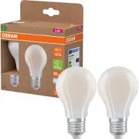 Osram Ampoule LED Energy Class en forme d'ampoule classique, 7.2 W / 1521 lm, EEK A, lumière blanche froide (4000 K), CRI 80, en verre givré sans plomb, culot E27, IP20, diamètre 60 mm.