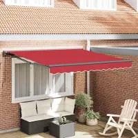 Prolenta Maison Exclusive - Armature de store rouge 300 x 250 cm en polyester avec revêtement PU