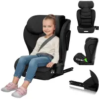 Lionelo Siège enfant Neal i-Size 100-150 cm, jusqu'à 12 ans, Appuie-tête réglable, Système de protection latérale supplémentaire, Réglage de l'inclinaison du dossier Black