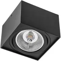 Spectrum Spots de plafond noirs D-145mm AR111 GU10 orientables IP20 carrés