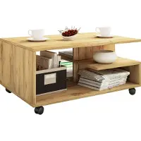 VCM Table basse en bois simple | Rouleaux souples | Dimensions env. H. 41 x W. 80 x D. 50 cm | Table basse enroulable - Stango L