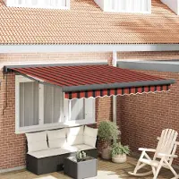 Prolenta Maison Exclusive - Store banne télescopique rouge et noir 350 x 250 x 165 cm