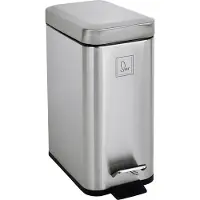 SVITA STM5 Poubelle à pédale 5l incl. seau intérieur Couvercle Softclose Argent