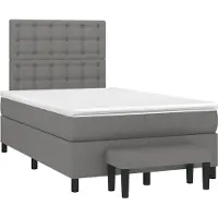 vidaXL Lit boxspring avec matelas gris foncé 120x190 cm Tissu