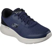 SKECHERS Baskets basses bleu foncé / noir / blanc