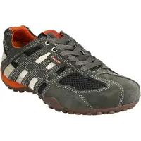 Geox Baskets basses 'UOMO SNAKE' anthracite / gris clair / gris foncé / orange foncé