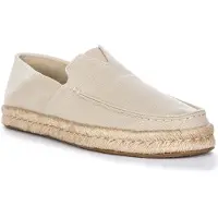 Toms Alonso Heritage Slip On Chaussures pour hommes en coton avec semelle intermédiaire en jute enveloppée Off White - 12 UK - 46 EU - 13 US / Off White