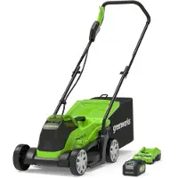 Greenworks Tondeuse sans fil GD24LM33K4 - 2516107UB - kit chargeur + batterie 4 Ah