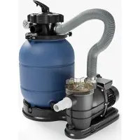 Wiltec Filtre à sable et particules – 260 W – capacité 21,5 kg – 6000 l/h – avec Vanne 5 positions – Système de filtration avec Pompe de filtrage pour Piscine Swimmingpool