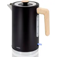 Briebe KT1165BLK Bouilloire électrique nordique 1,7L à ébullition rapide, sans BPA, socle 360° noir