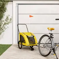 Prolenta Maison Exclusive - Remorque pour vélo, jaune, en tissu Oxford et en fer