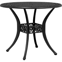 Syfax Table de jardin noir Ø90x75 cm aluminium coulé