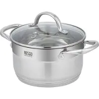 Resto Kasserolle 3,6 l (silber, Edelstahl, Induktionsherd, spülmaschinenfest)