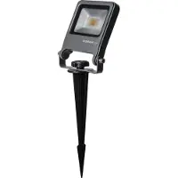 Osram Spot encastré ENDURA Garden Flood, pour jardin, à fixer au sol, 10W, 800lm, 3000K (blanc chaud), IP65, câble de 2 mètres avec prise, aluminium gris foncé