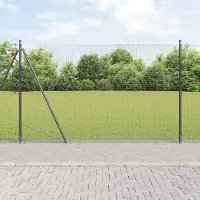 Syfax Clôture en fil soudé avec base en béton 50 x 1,4 m (L x H)