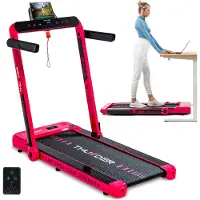Thunder RACE-PINK Tapis de Course 14 km/h Pliable Walking Pad 2 CV jusqu'à 130 kg LED Bluetooth Application Fitness Maison