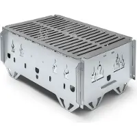 TheFavilla Hubo – Barbecue portable démontable avec supports à broche & sac de transport, foyer extérieur compact pour jardin, pique-nique, balcon & voyages