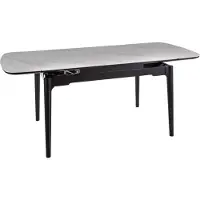 Feldmann-Wohnen Table de salle à manger / table de cuisine Sento Ceramic 120-180 x 80 x 75 cm, couleur au choix, à rallonges, blanc marbré / noir