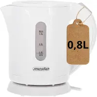 Mesko MS1376 Bouilloire électrique 0,8 L Sans fil, sans BPA, Arrêt automatique Blanc