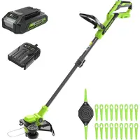 Greenworks Tagliabordi Senza Filo (Couteaux en plastique, Fils coupe-herbe)