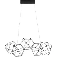 Nova Luce NEBULA LED Suspension Noir 25W Blanc Chaud 84x22x110cm 9186900