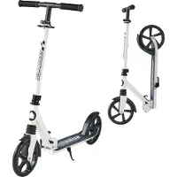 StarTech.com Trottinette pour enfants - Trottinette urbaine, 2 roues - Pour les enfants à partir de 8 ans - Guidon réglable en hauteur - Plateau antidérapant - Pliable - Charge maximale : 100 kg - Noir/blanc