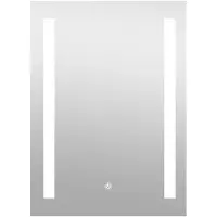 Mirlux Miroir de salle de bain LED - 90 x 65 cm - Rectangulaire, sans cadre - 3 modes d'éclairage réglables - Fonction anti-buée - Étanchéité IP44 ettactile