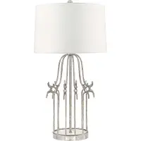 Elstead Lighting Lampe de table glamour Stella argent-crème 1xE27x100W en métal, dimensions : 74,2 x 40,6 x 20 cm, IP20,