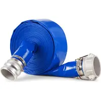 SucceBuy Tuyau d'arrosage arrière, 3 pouces x 50 pieds, PVC bleu de haute qualité, robinetterie complète