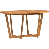 Syfax Table de jardin ovale 150 x 90 x 75 cm en bois d'acacia massif