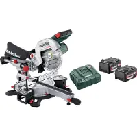 Metabo Kgs 18 Ltx Bl 216 2x 5.2ah Miter Saw Argenté One Size / EU Plug 220V