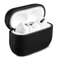 Accezz Coque en cuir véritable pour Apple AirPods Pro 2 - Noir