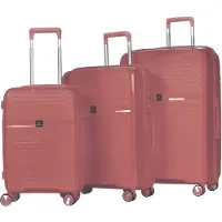Hoffmans set de 3 valises rigides en plastique léger Valise avec quatre roues doubles Or rose