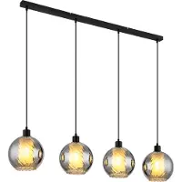 Globo Lampe pendante de conception Ulf Noir à 4 lumières