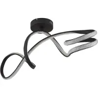 Globo Lighting Plafonnier métal noir mat, LED